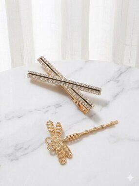 2 Piece Dragon Fly Cross Hair Accessory Set